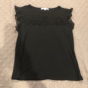 Cute and fun black rayon/tshirt feel shirt